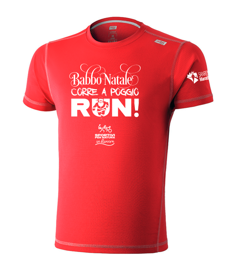 t-shirt babbo natale run